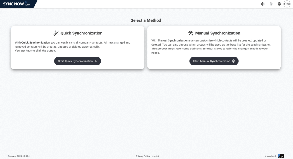 Select synchronization method