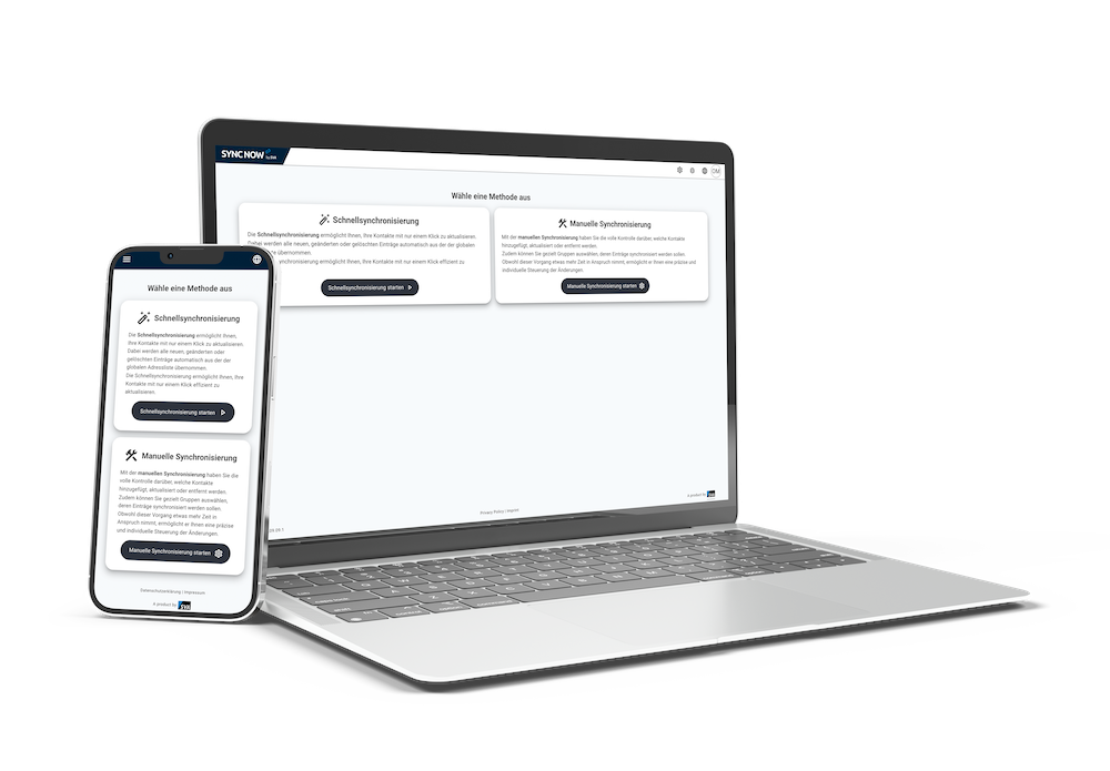 Auswahl der Synchronisierung Screens